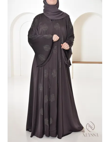 Dubai long rhinestone abaya for Muslim women, Aid 2025 outfit
