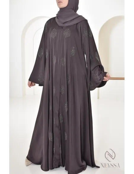 Abaya Dubai mit Strasssteinen, lang, für muslimische Frauen, Aid 2025