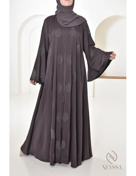 Abaya Dubai mit Strasssteinen, lang, für muslimische Frauen, Aid 2025