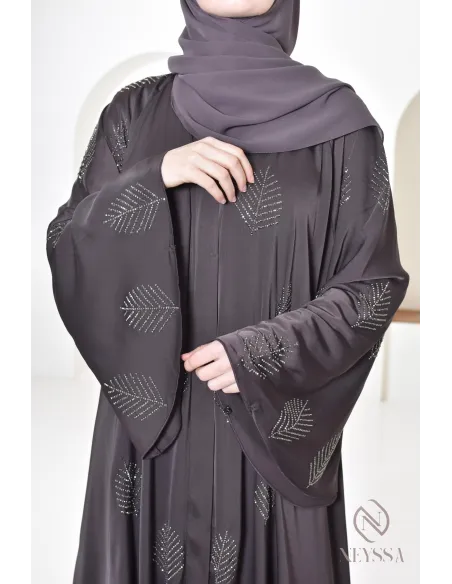 Abaya Dubai mit Strasssteinen, lang, für muslimische Frauen, Aid 2025