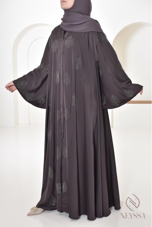 Abaya Dubai à strass longue pour femme musulmane, tenue Aid 2025