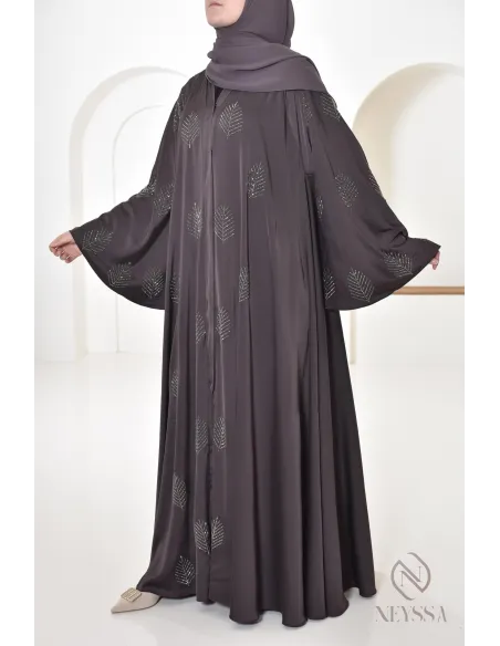 Abaya Dubai à strass longue pour femme musulmane, tenue Aid 2025