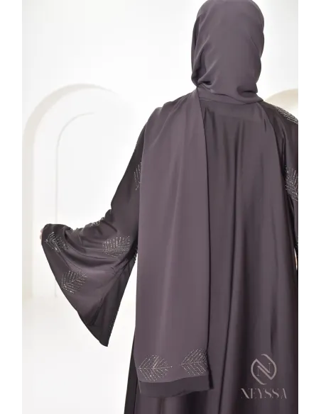 Dubai long rhinestone abaya for Muslim women, Aid 2025 outfit