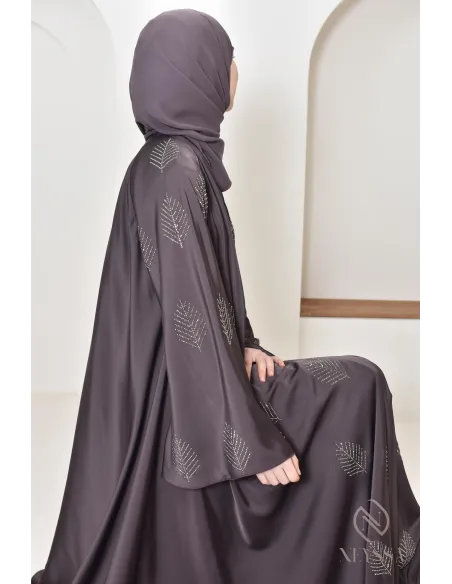 Abaya Dubai mit Strasssteinen, lang, für muslimische Frauen, Aid 2025