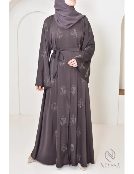 Abaya Dubai à strass longue pour femme musulmane, tenue Aid 2025
