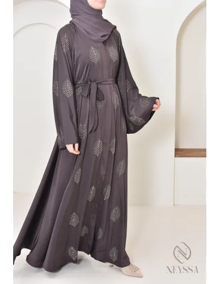 Dubai long rhinestone abaya for Muslim women, Aid 2025 outfit