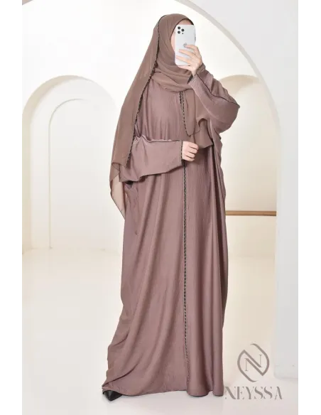  Lange Abaya Dubai für Hijabi-Frauen, integrierte Hijab-Abaya für AID