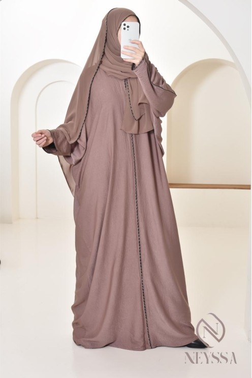  Abaya Dubaï longue pour femme hijabi, abaya hijab intégré pour AID 