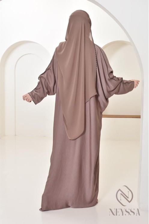  Abaya Dubaï longue pour femme hijabi, abaya hijab intégré pour AID 