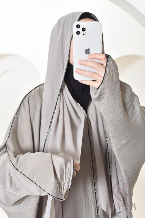  Long Dubai abaya for modern women, rhinestone abaya for women 