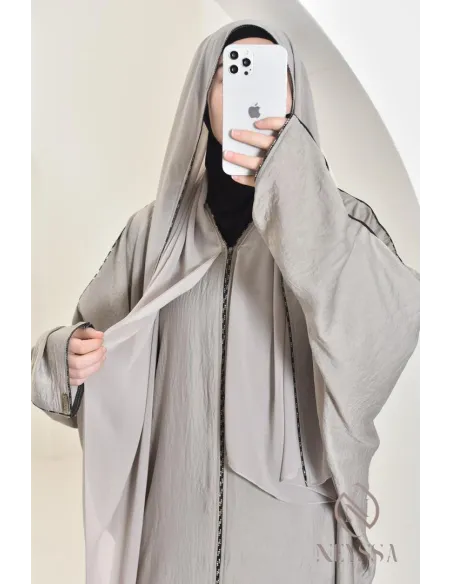  Abaya Dubaï longue pour femme moderne, abaya à strass pour femme 