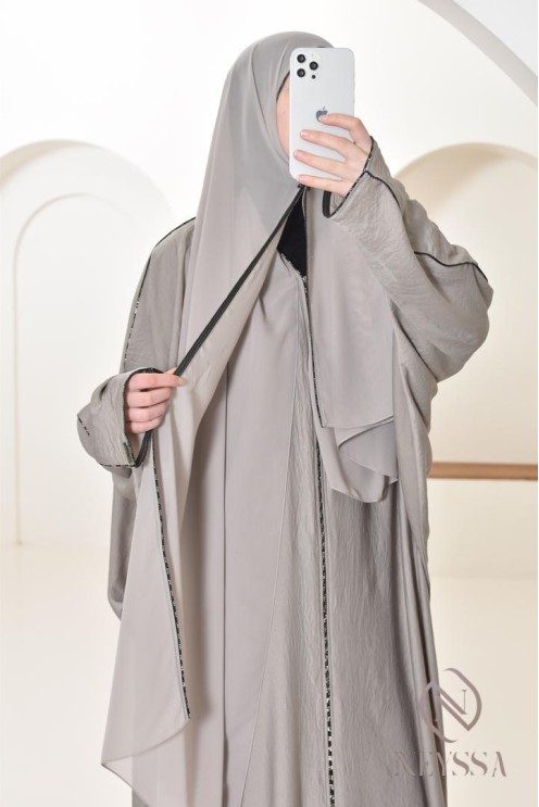  Abaya Dubaï longue pour femme moderne, abaya à strass pour femme 