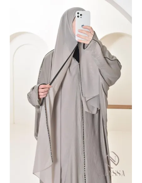  Long Dubai abaya for modern women, rhinestone abaya for women 