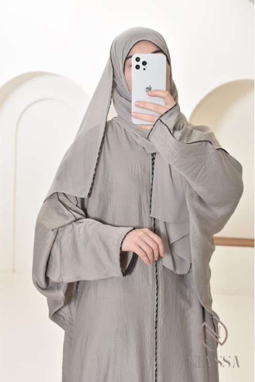  Long Dubai abaya for modern women, rhinestone abaya for women 