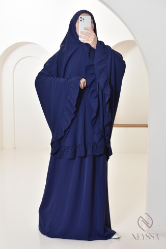 Gebetskleidung Khimar mit langem Rock aus Woolpeach ideal für Ramadan