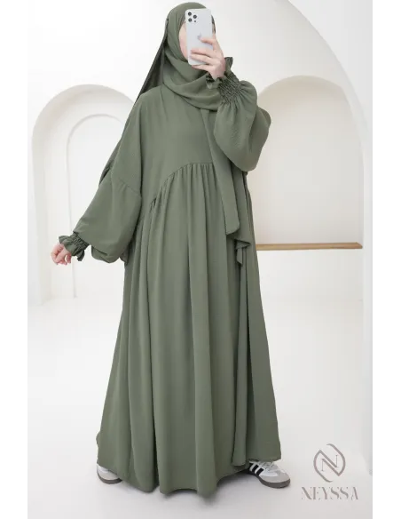 Gebetsabaya mit integriertem Hijab aus Jazz, muslimische Frau, Ramadan