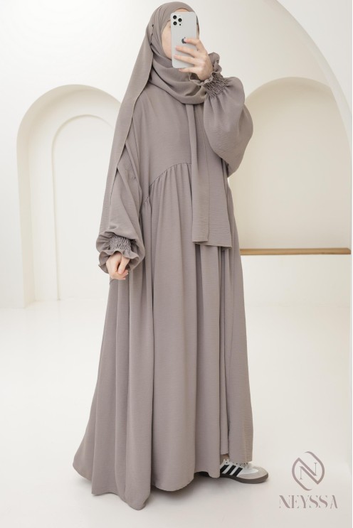 Abaya de prière hijab intégré en jazz, femme musulmane, ramadan 2025