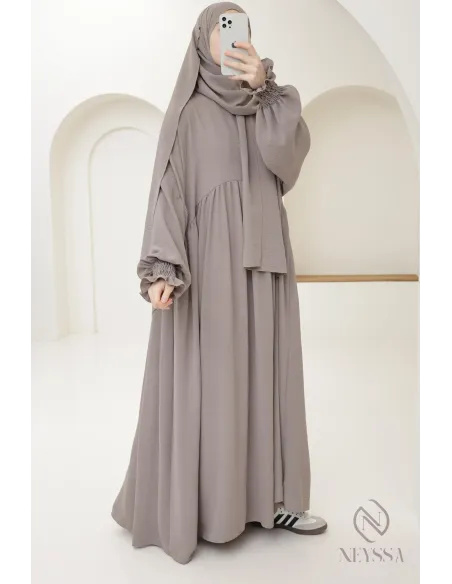 Abaya with integrated hijab in jazz, muslim woman, ramadan 2025