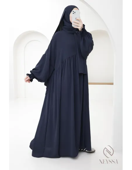 Abaya de prière hijab intégré en jazz, femme musulmane, ramadan 2025