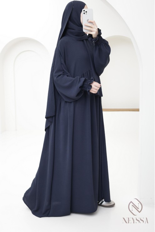 Abaya de prière hijab intégré en jazz, femme musulmane, ramadan 2025