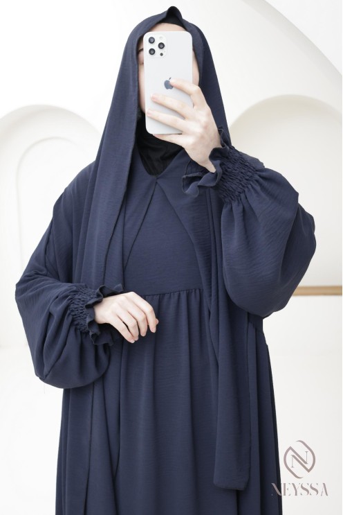 Gebetsabaya mit integriertem Hijab aus Jazz, muslimische Frau, Ramadan