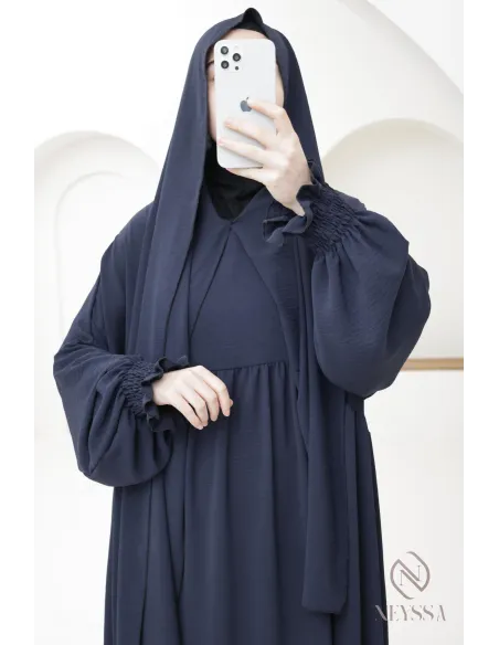 Abaya de prière hijab intégré en jazz, femme musulmane, ramadan 2025