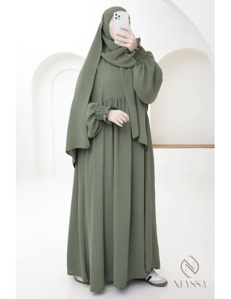 Gebetsabaya mit integriertem Hijab aus Jazz, muslimische Frau, Ramadan