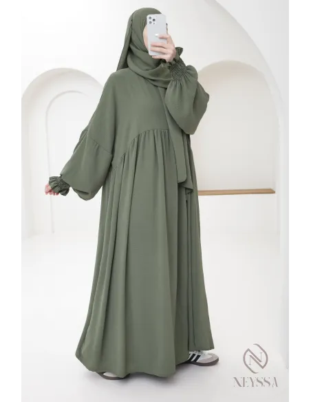 Gebetsabaya mit integriertem Hijab aus Jazz, muslimische Frau, Ramadan