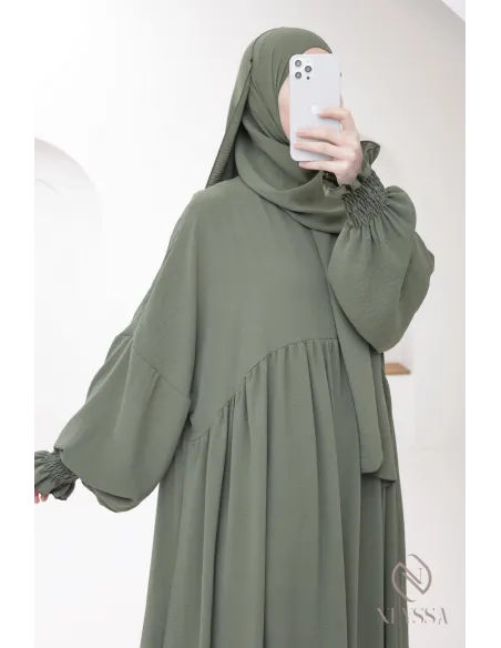 Abaya de prière hijab intégré en jazz, femme musulmane, ramadan 2025