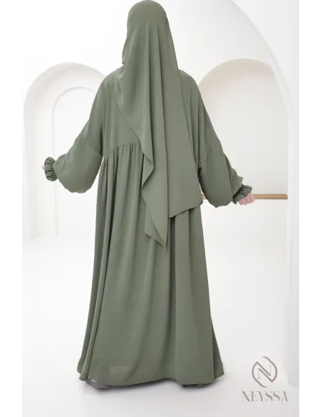 Abaya with integrated hijab in jazz, muslim woman, ramadan 2025