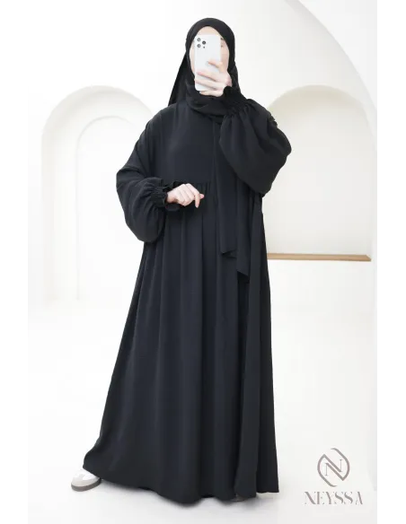 Abaya de prière hijab intégré en jazz, femme musulmane, ramadan 2025