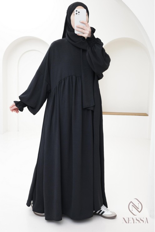 Abaya de prière hijab intégré en jazz, femme musulmane, ramadan 2025