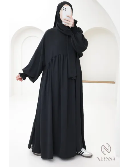 Abaya de prière hijab intégré en jazz, femme musulmane, ramadan 2025