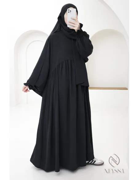 Abaya de prière hijab intégré en jazz, femme musulmane, ramadan 2025