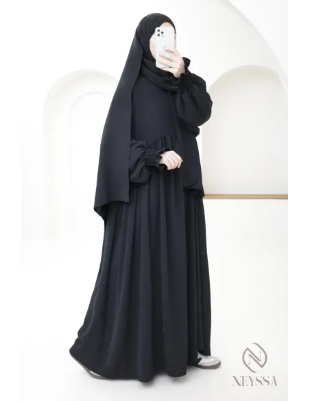Abaya de prière hijab intégré en jazz, femme musulmane, ramadan 2025