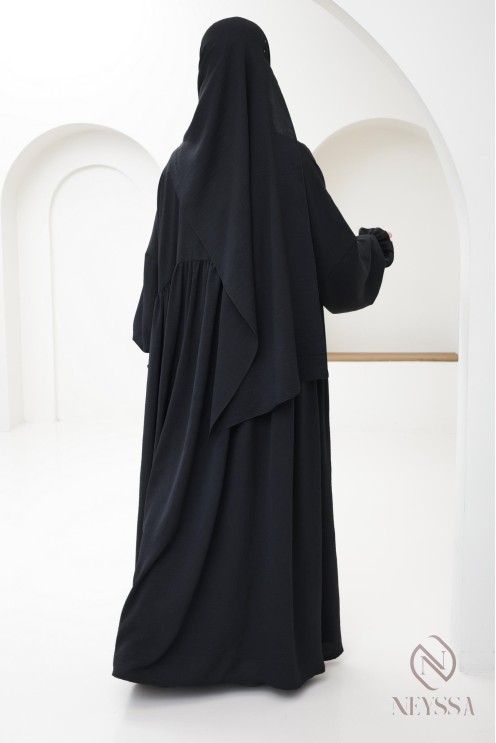 Abaya de prière hijab intégré en jazz, femme musulmane, ramadan 2025
