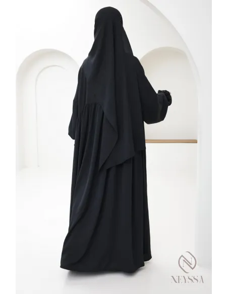 Abaya with integrated hijab in jazz, muslim woman, ramadan 2025