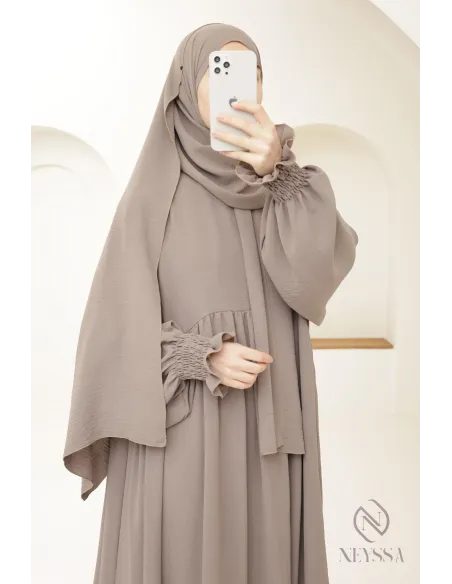 Gebetsabaya mit integriertem Hijab aus Jazz, muslimische Frau, Ramadan