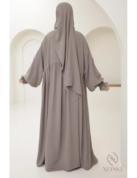 Abaya with integrated hijab in jazz, muslim woman, ramadan 2025