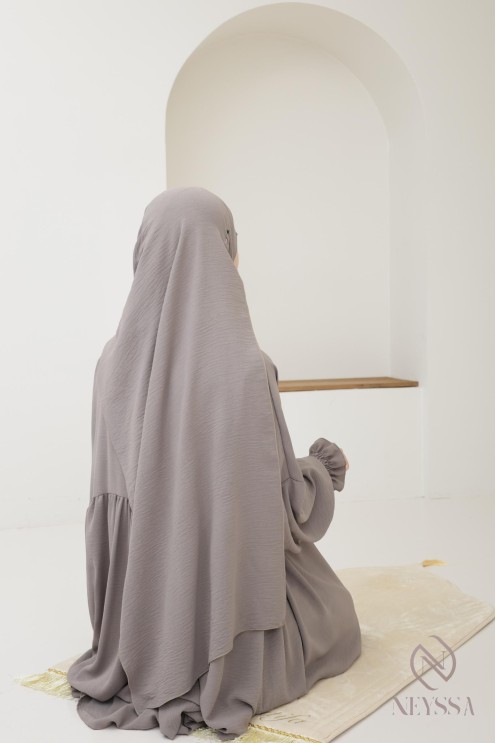 Abaya de prière hijab intégré en jazz, femme musulmane, ramadan 2025