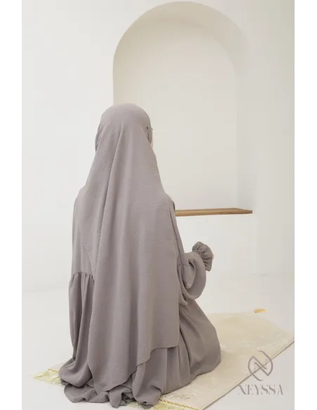 Abaya de prière hijab intégré en jazz, femme musulmane, ramadan 2025