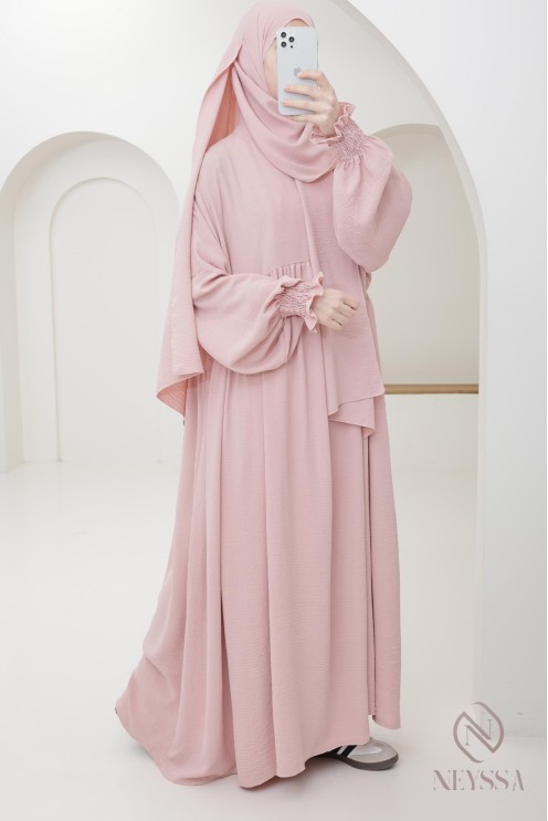 Abaya de prière hijab intégré en jazz, femme musulmane, ramadan 2025