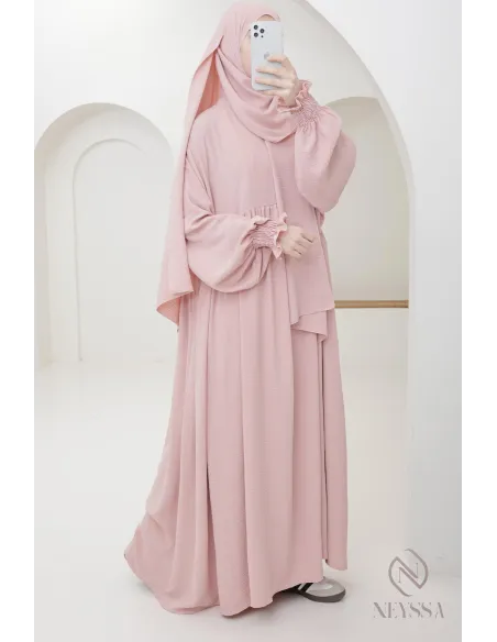 Gebetsabaya mit integriertem Hijab aus Jazz, muslimische Frau, Ramadan