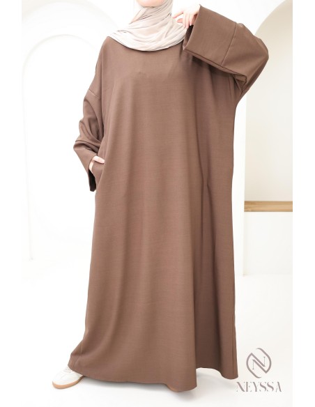 Lange Abaya muslimische Frau, Taschenabaya Frau, Alltagskleidung