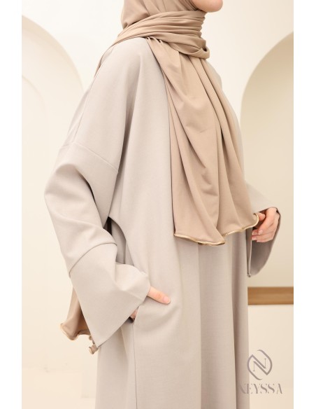 Abaya longue femme musulmane, abaya poches femme, tenue quotidien
