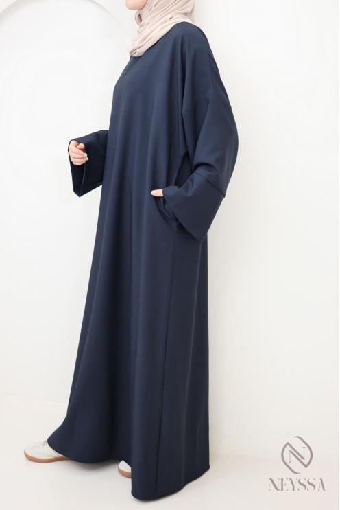 Abaya longue femme musulmane, abaya poches femme, tenue quotidien