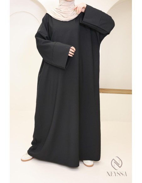 Lange Abaya muslimische Frau, Taschenabaya Frau, Alltagskleidung