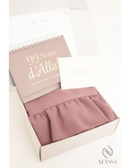 Prayer gift box purple abaya khimar set, ramadan gift