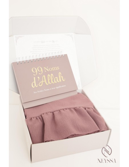 Geschenkbox Gebet Set Abaya Khimar lila, Ramadan Geschenk.