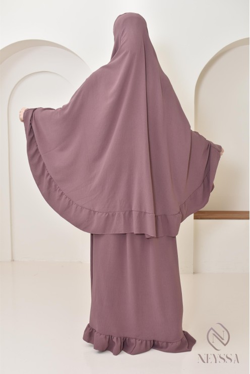 Geschenkbox Gebet Set Abaya Khimar lila, Ramadan Geschenk.